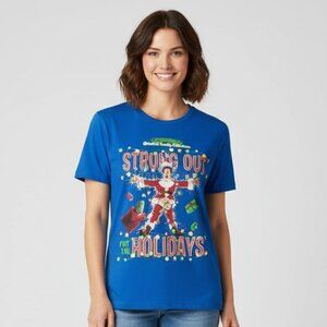 Christmas Vacation Griswold Lampoon T-Shirt Womens Size Large Clark Movie Blue